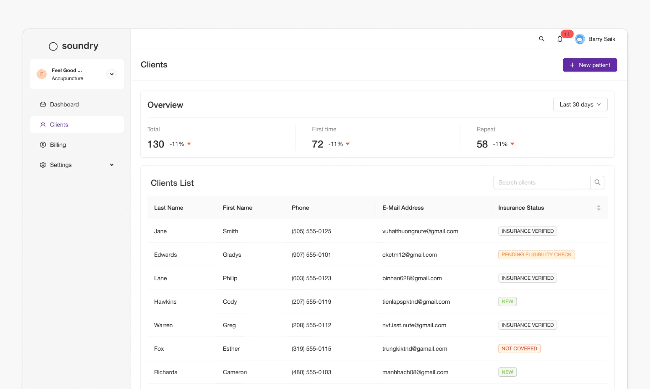 Soundry Health EHR Portal